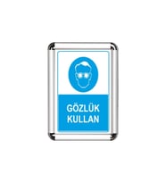 Gözlük Kullan A3 Cerceveli Uyarı ve Yönlendirme Levhası