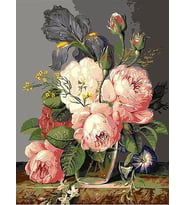 Şakayık Sayılarla Boyama Seti 40x 50 cm ( Tuval Şasesine Gerili)