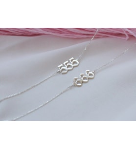 Kişiye Özel 925 Ayar Gümüş Melek Rakamı Bileklik (Gümüş)