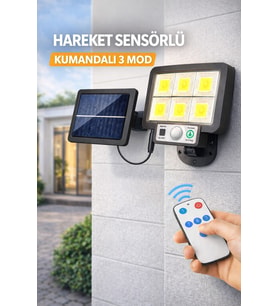 Solar Hareket Sensörlü Duvar Lambası 3 Modlu LED Bahçe Aydınlatma Dış Mekan Su Geçirmez Panel