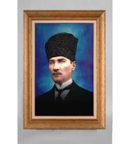Çerçeveli Paspartulu Atatürk Tablo a704 (Gold)