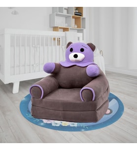 TEKNOR Ayıcık, Panda Sünger Katlanır Çocuk Koltuğu Gri - Lila (Standart)