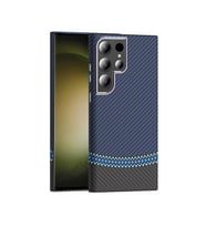 Samsung Galaxy S23 Ultra Uyumlu Kılıf M-safe Şarj Özellikli Karbon Fiber Görünümlü Zore Gros Kapak