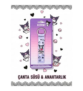Kuromi Lisanslı Çanta Süsü Anahtarlık