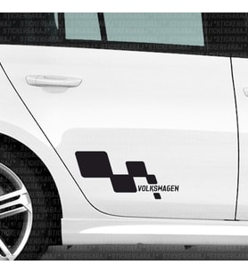 volkswagen kapı spor sticker uyumlu tuning modifiye etiket 2li set sağ sol - siyah renk