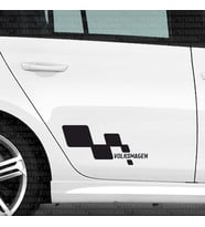 volkswagen kapı spor sticker uyumlu tuning modifiye etiket 2li set sağ sol - siyah renk