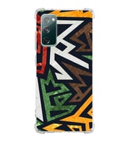 Samsung Galaxy S20 Fe  Köşe Korumalı Antişok Kapak  Soyut Grafiti Tasarımlı Şeffaf  Kılıf