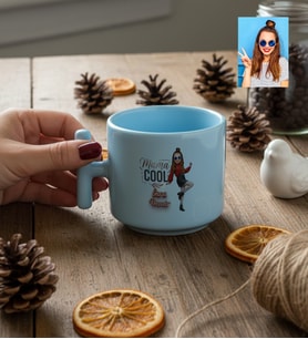 Kişiye Özel Karikatürlü Mama Cool Anneye Hediye T Pastel Kupa Anneler Günü Hediyesi