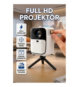Taşınabilir Full HD 1080P Projektör – Ultra HD Görüntü Kalitesi ve Kompakt Tasarım