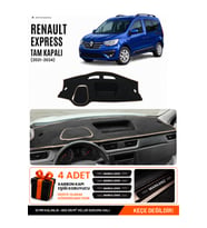 e-biz RENAULT EXPRESS TAM KAPALI (2021-2024) Uyumlu Torpido Örtüsü, Torpido Kılıfı - Siyah-Bej - RE021