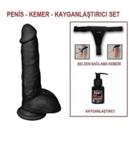 LilituShop 25,5 cm Belden Bağlamalı Realistik Dildo   Penis Set