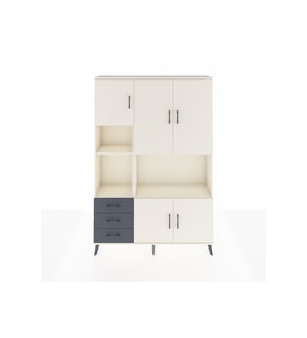 Arges Dolap 9 Raflı 3 Çekmeceli 5 Kapaklı 132x30x195 Aytaşı-Aytaşı/Antrasit