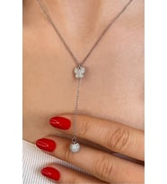 925 Ayar Gümüş Top Sallantılı Kelebek Kolye - 23180701
