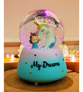 Unicorn Kar Küresi Otomatik Işıklı Müzikli