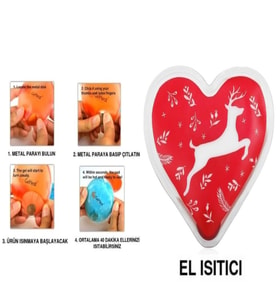 KALPLİ GEYİKLİ CEP SOBASI,EL ISITICI,SICAK SU TORBASI PVC  9cm