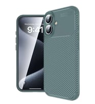 iPhone 16 Plus Kılıf Auto Focus Karbon Kapak - Koyu Yeşil