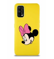 Realme 7 Pro Soft Premier Kapak Minnie Mouse-B Tasarımlı Silikon Kılıf - Sarı (Şeffaf)