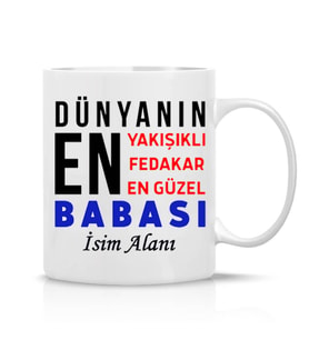 Babalara Özel Yazılı Hediye Çay Kahve Kupa Bardak-baba1