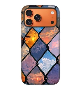 iPhone 17 Pro Max Uyumlu Kılıf Lansman İçi Kadife Temalı Desenli Silikon Vintage Tel Örgü