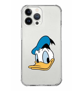 Apple iPhone 13 Pro Uyumlu Köşe Korumalı Antişok  Kapak Donald Duck Tasarımlı Şeffaf  Kılıf