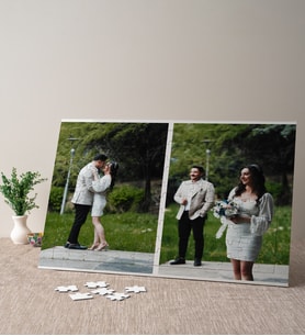 2 Fotoğraflı Kişiye Özel Hediye Fotoğraflı Puzzle