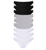 Mulvxbrf Brf02 9 Adet Süper Eko Set Likralı Kadın Slip Külot Siyah Gri Beyaz (Mulvix)