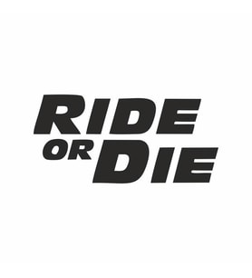 Ride Or Die Araba Stickeri siyah 18x8 CM (Siyah)