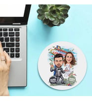 Kişiye Özel Şanslı Çiftler Karikatürlü Mousepad