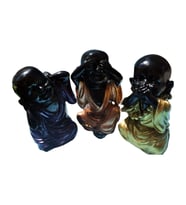 TİBET 3LÜSÜ, 16 cm. El Boyaması Biblo, Dekoratif El Sanatları, ev&ofis özgün dekor ürünü, hediyelik