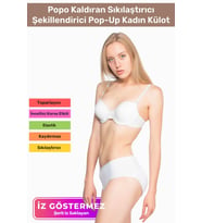 Özel Üretim Popo Kaldıran Toparlayan Sıkılaştırıcı Şekillendirici Pop-Up Kadın Külot İç Çamaşırı (Beyaz)