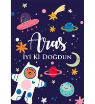 Uzay Temalı Doğum Günü Afişi 35X50 cm