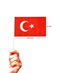 Büyük Boy Çıtalı Bayrak Türk Bayraklı Çıtalı Bayrak - 20 Adet
