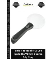 #Büyüteç Çerçevesiz Estetik Mercek Lup Elde Taşınabilir 2 Led Işıklı 25x90mm Okuma Büyüteç