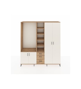 Hyperion Dolap 13 Raflı 3 Çekmeceli 4 Kapaklı 220x44x243 Çam-Aytaşı/Çam