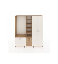 Hyperion Dolap 13 Raflı 3 Çekmeceli 4 Kapaklı 220x44x243 Çam-Aytaşı/Çam