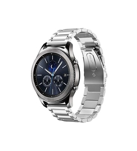 Samsung Gear S2 (20mm) Uyumlu Kordon Paslanmaz Metal Baklalı Tasarım KRD-04 Kayış