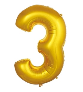 Gold 3 Rakam Folyo Balon 36 cm 1Adet