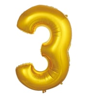 Gold 3 Rakam Folyo Balon 36 cm 1Adet