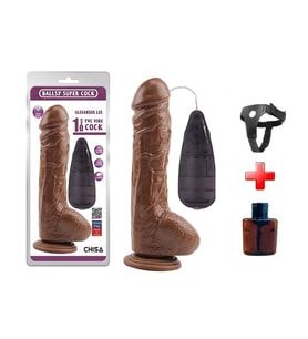 OdinsShop 25,5 cm Belden Bağlamalı Gerçekçi Titreşimli Dildo Vibratör Penis