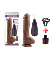 OdinsShop 25,5 cm Belden Bağlamalı Gerçekçi Titreşimli Dildo Vibratör Penis