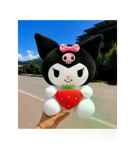 Yeni Seri Çilekli Kuromi Peluş Oyuncak 50cm - Hediyelik Oyuncak & Polly Toys