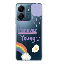 Xiaomi Redmi 13C Uyumlu Forever Young Tasarımlı Şeffaf Telefon Kılıfı