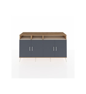 Kronos Konsol 6 Raflı 4 Kapaklı 176x59x99 Çam-Antrasit/Aytaşı