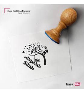 Ağaç Baykuşlar Kişiye Özel Kitap Damgası Kitap Mührü Kaşe Kitap Mühür Özel Damga 396