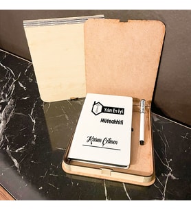 Yılın En İyi Müteahhiti Ahşap Kutulu Defter Kalem Set