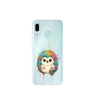 Samsung Galaxy A30 ile Uyumlu Splash Kirpi Tasarımlı Şeffaf Silikon Kılıf