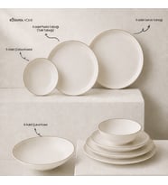 Lüks Altın Yaldız File Desenli Modern Porselen Yemek Takımı 24 parça 6 Kişilik Timeless Design