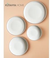 Lüks Altın Yaldız File Desenli Modern Porselen Yemek Takımı 24 parça 6 Kişilik Timeless Design