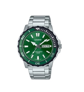 Casio MTD-125D-3AVDF Quartz Çelik Gri Yeşil Kadran 46 mm Erkek Kol Saati