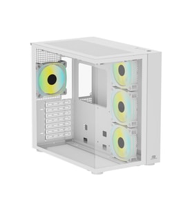 POWERBOOST PB-SS02W Sea View 7-RGB Fanlı Gaming Mid-Tower PC Kasası Beyaz